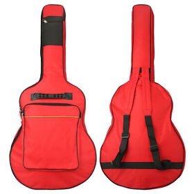 8050053re 41inch Heavy Duty Thicken Soft Padded Classical Acoustic Guitar Case Bag Red
