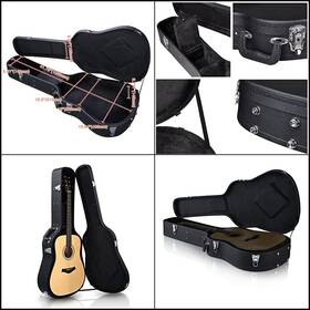 Aw 637509479152 Guitar Acoustic Case Hard 41 Hardshell Folk Glarry Black Shell Flat Carrying