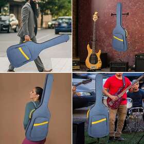 Branded 726084069572 Bass Guitar Bag Gig Backpack Padded Case Soft 0.38 Cover New