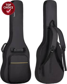 Cahaya 313022663697 Electric Guitar Gig Bag Black W 6mm Padding Backpack Strap Soft Case