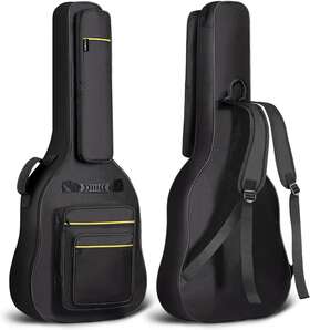 Cahaya 696582070236 44 Inch Guitar Bag Multi-pockets For Jumbo And Dreadnought Yellow Line G