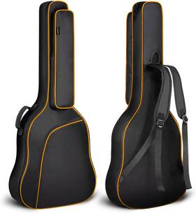 Cahaya 744110812275 44 Inch Guitar Bag For Dreadnought And Jumbo Orange Line Gig 0.47in T