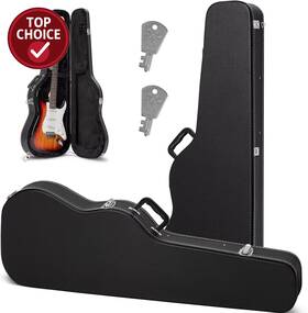 Ev-cy0343-us Cahaya Electric Guitar Hard Case Black W Lock Keys 0.98in Padding St Compatible