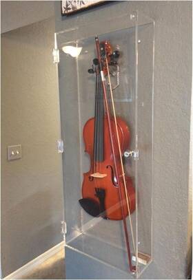 Chiburashka3 822426412799 Violin Display Case Ukulele Fiddle Mandolin Acrylic Wall Holder Clear Shadow Box