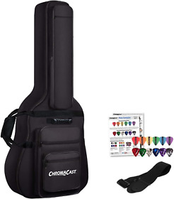 Chromacast Acoustic Guitar 6-pocket Padded Gig Bag With Strap And Pick Sa
