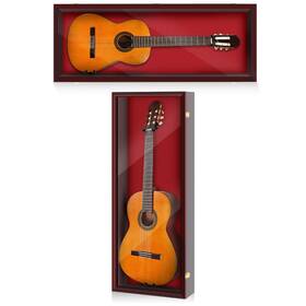 Qiy-cinnvoice-4581 Cinnvoice Electric Guitar Display Case Wall Mount Hardwood Cabinet Shadow B