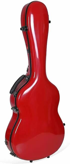 7583902654835234 Crossrock Brand New Deluxe Fiberglass Full 4/4 Classical Guitar Case - Red
