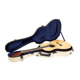 Crossrock 810116612178 Fiberglass Guitar Case For 12-fret 000/om Acoustic Tsa Lock Ivory