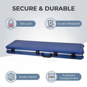 Crossrock Cra980bvb Scratch-resistant Hardshell Case For Electric Bass Guitars-blue