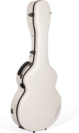 Crf2020sbmw Crossrock Fiberglass Case Tsa Lock For Super Jumbo Guitar Milk White