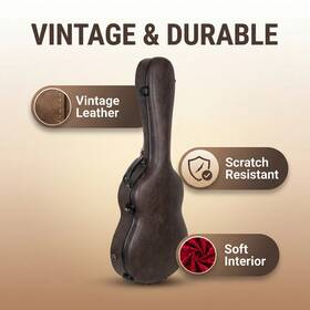 Crf5030ccbl Crossrock 4/4 Size Classical Guitar Case Coffee Brown Leather Finish Tsa Lock