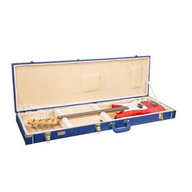 Crw520bvb Crossrock Wooden Bass Guitar Case For Fender Precision Jazz Vibrant Blue F