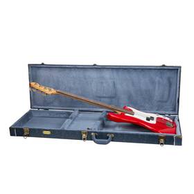 Crw630bsb Crossrock Relief Series-premium Wooden Case For Electric Bass Guitars-smoke Blue