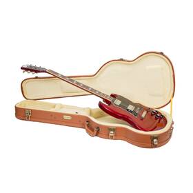 Crw630sgro Crossrock Relief Series-premium Wooden Case For Sg Electric Guitars-redwood