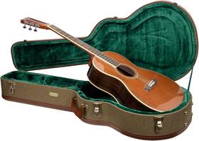 Crw720-00012og Crossrock Master 000 12-fret Acoustic Guitar Case Olive Green Tweed Exterior