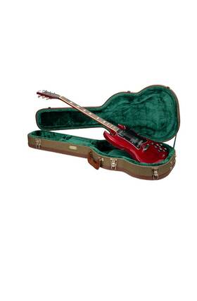 Crossrock Crw720sgog Master Series-wooden Sg Electric Guitar Case-olive Green Tweed