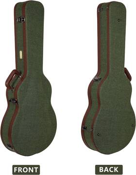 Crw760sagn Crossrock 335 Style 6-string Semi-hollow Electric Guitar Case-green Chevron