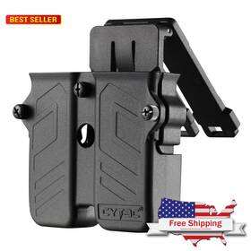 Cytac 612292161323 Universal Double Magazine Pouch Fit 9mm 10mm .40 .45 Caliber Dual And Single