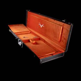 Deluxe 62fen011 Used Fender Custom Shop Bass Case Black With Orange Interior - 2