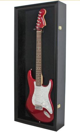 Displaygifts Gtar1b Red -mah 42 Inch Large Acoustic Guitar Display Case Cabinet Fit Most Guitars
