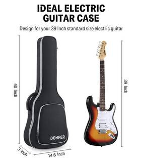 600d Donner 696574814091 39 Inch Electric Guitar Case 5mm Thick Padding Sponge Waterproof