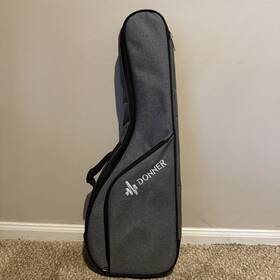 Duc-230 Donner Gig Bag Grey For Ukulele 23 Inches Case Pocket Back Straps