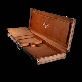 61fen034 Fender Used Custom Shop Deluxe Stratocaster/telecaster Case Brown With Burnt Ora