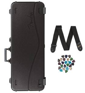 Fender 840262243766 Deluxe Molded Stratocaster-telecaster Case - Black With Strap