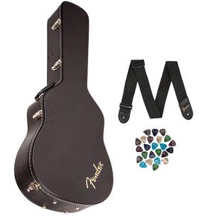 Fender 840262243803 Flat-top Dreadnought Acoustic Guitar Case - Black With Strap