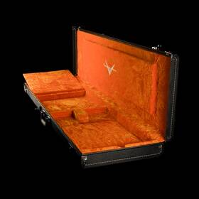62fen006 Fender Custom Shop Used Deluxe Bass Case Black With Orange Interior