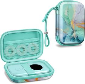 Asbl001 Fintie Portable Hard Shell Case For Label Makers - Emerald Marble Design
