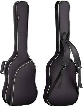 Gigkouki 786833231353 Bass Guitar Bag Gig 0.35 Inch Backpack Padded Soft Case Padding Black Ele