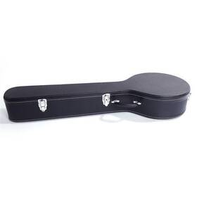 Bj504 Gk Glarry 5-string 6-string Microgroove Pattern Leather Wood Banjos Case Black
