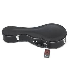 Glarry 629722702070 F-style Microgroove Pattern Leather Wood Mandolin Case Black