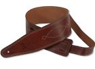 Hls198 Harvest Fine Leather Buffalo Silverado Bass Guitar Strap Long Rust