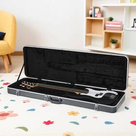Juhomiee Jt-03978792 Electric Bass Hardshell Case Fits 4-string P&j-style - Lockable Abs Molded Gray
