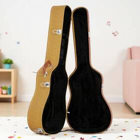 Jt-46540529 Juhomiee 41-inch Acoustic Guitar Hardshell Case - Lockable Padded Microgroove Yellow