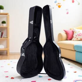 Jt-88877033 Juhomiee 39-inch Acoustic Guitar Hardshell Case - Lockable Padded Microgroove Black
