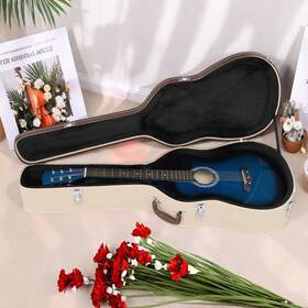 Jt-23554151 Jutrend 39in Classical Guitar Hardshell Case Beige - Pvc Leather And Microgroove Flat