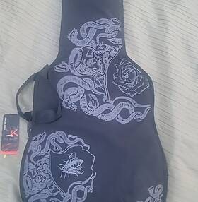 Kaces Gxe-d1 Grafix Electric Guitar Gig Bag Snake Shields