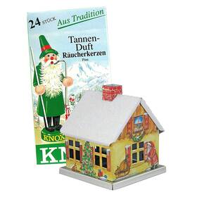 Knox 078510x Chalet House 2.5 X 5 Inch Metal Christmas Incense Smoker Figurine With Incens