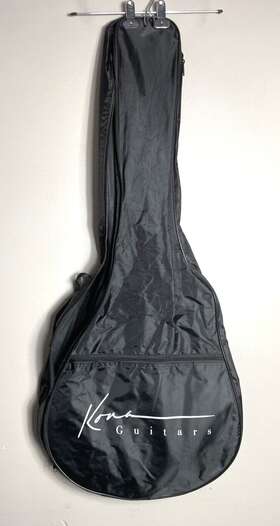 8895 Kona Acoustic Guitar Nylon Gig Bag Black With Zipper Picket And Back Straps