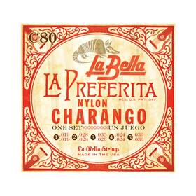 La Bella 656295018444 C80 Preferita Nylon Charango Guitar String 19-30