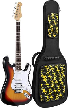Letsrock 445038928934 39 Inch Electric Guitar Bag Case 0.38 Padded With Neck Support