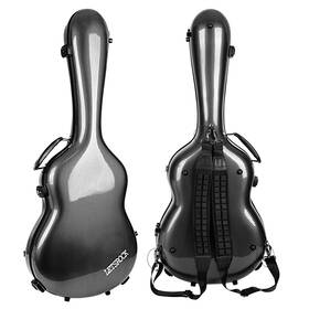 Letsrock Crf2020cor 4/4 Classical Guitar Hard Case - Ultra-light Fiberglass Customs Lock Black
