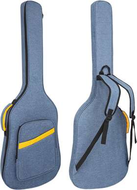 Muzn11-blue Muznote Bass Guitar Bag Gig Backpack Electric Case Soft 0.38 Inch Paddin