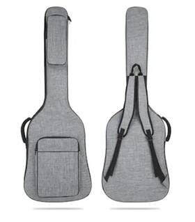 Muztop 264147495895 Bass Guitar Gig Bag 7mm Padding Soft Electric Case Backpack With Pockets Gray G3