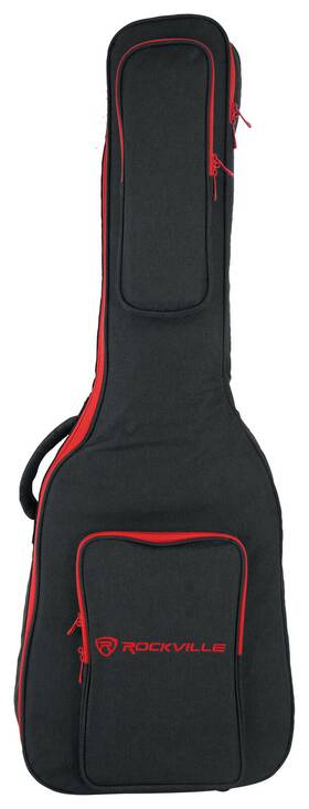 Egb25-rd Rockville Padded Electric Guitar Gig Bag With Neck Pad Secure Strap