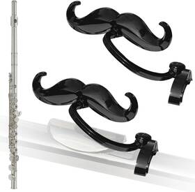 Stache303 Samorillo 2 Pack Clip-on Mustache For Flutes - Includes Protective Case Made Black