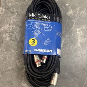 Mc18 Samson 809164003298 Xlr Microphone Cable 3-pack Free Shipping
